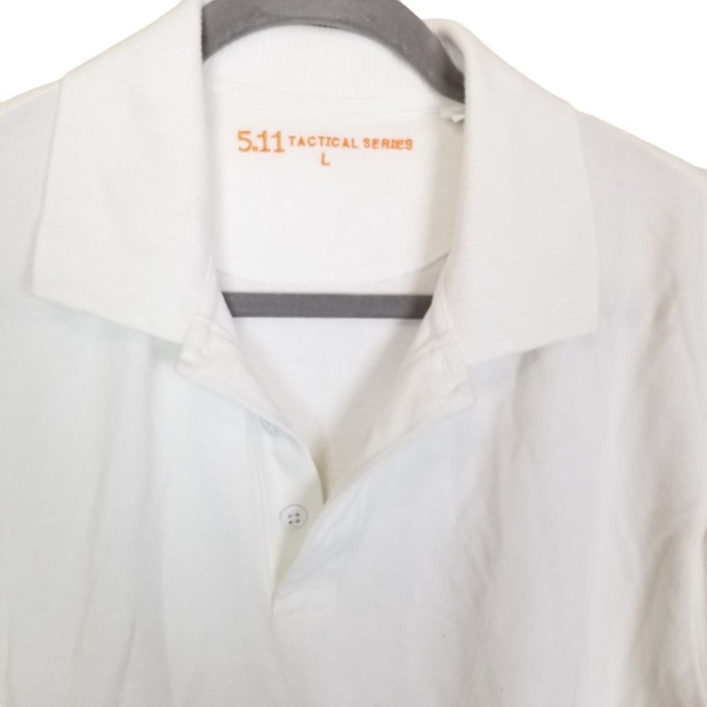 5.11 Tactical Series Mens L White Short Sleeves Po - Picture 2 of 7